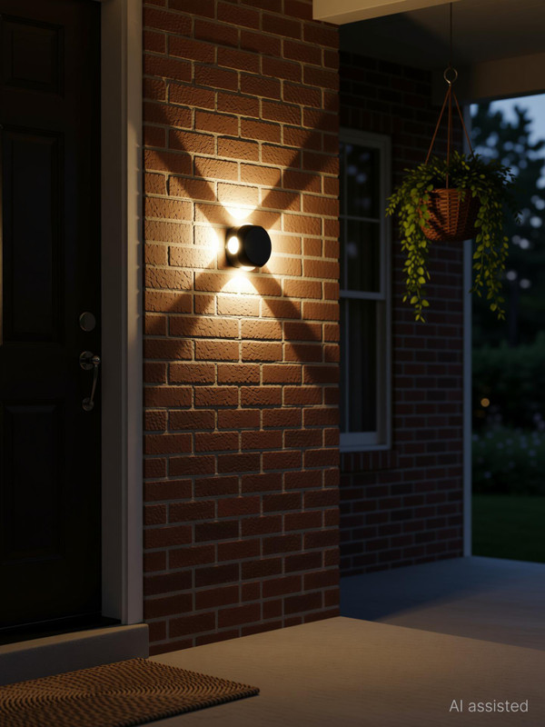 Glowing Night 4 Way Round Ball Outdoor LED Black Body Outdoor Waterproof IP65 Exterior Wall Step Light Fixture Waterproof Lamp (Warm White) ( 4x3W = 12 Watts) Post Light Outdoor Lamp(Black)