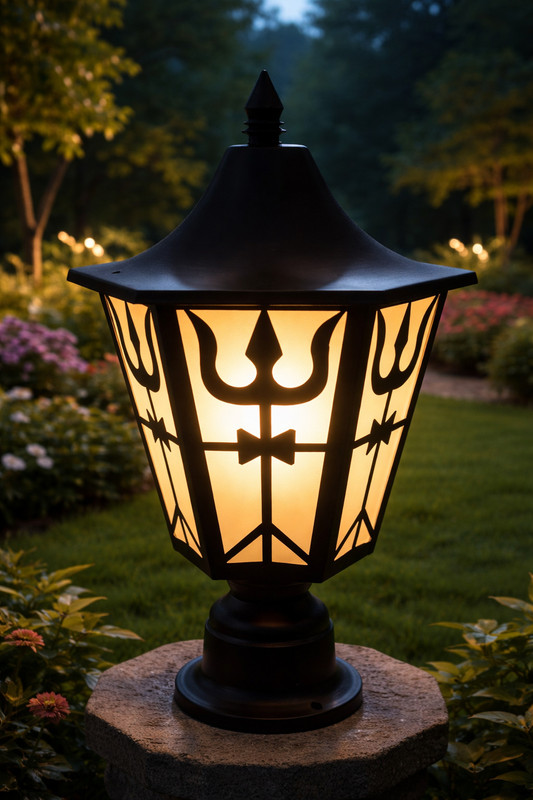 GENREE Premium Black Shiva Design Gate Light Outdoor Lamp(Black)