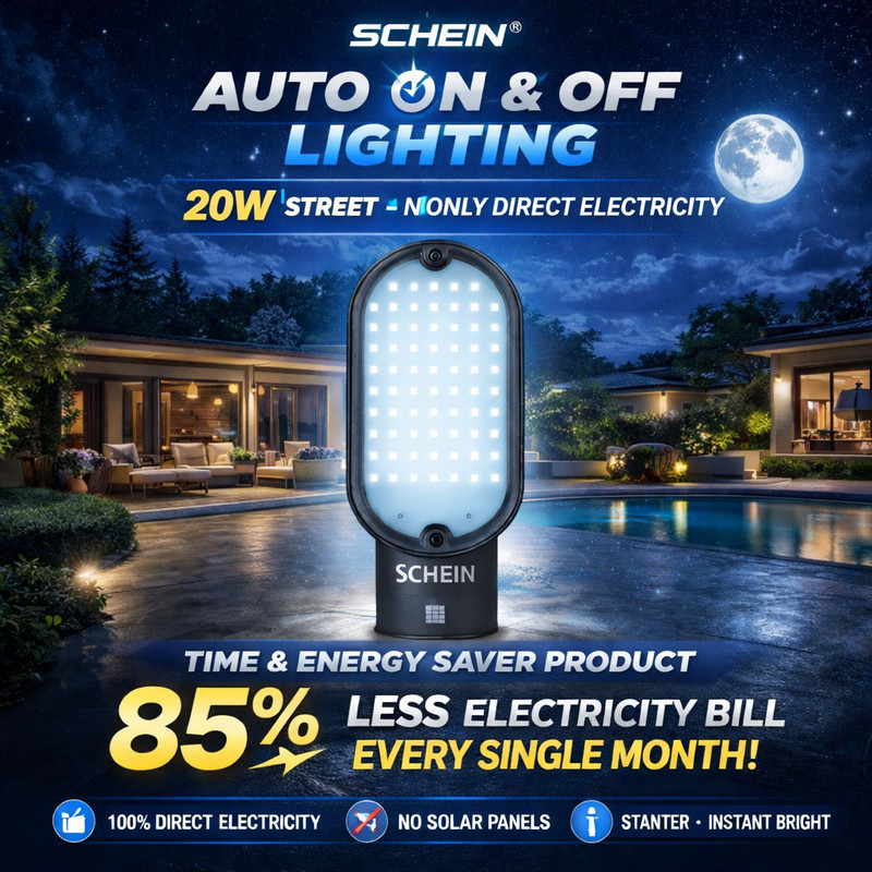 SCHEIN 20W Smart Sensor Street Light | White Color LED | Automatic Day to Night Operation – Saves Time & Energy | No Worry of Daily Switching | BIS & ISO Certified (R-97001945) | IP66 Waterproof Polycarbonate Body | Outdoor Lamp for Streets & Villages | Pack of 1 Street Light Outdoor Lamp(Grey)