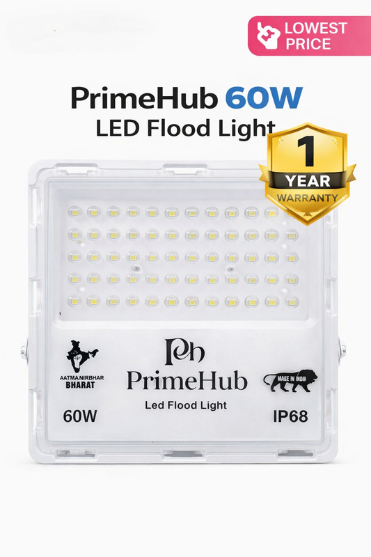PRIMEHUB 120W LED Flood Light Outdoor | High Brightness Waterproof LED Light Flood Light Outdoor Lamp(White)