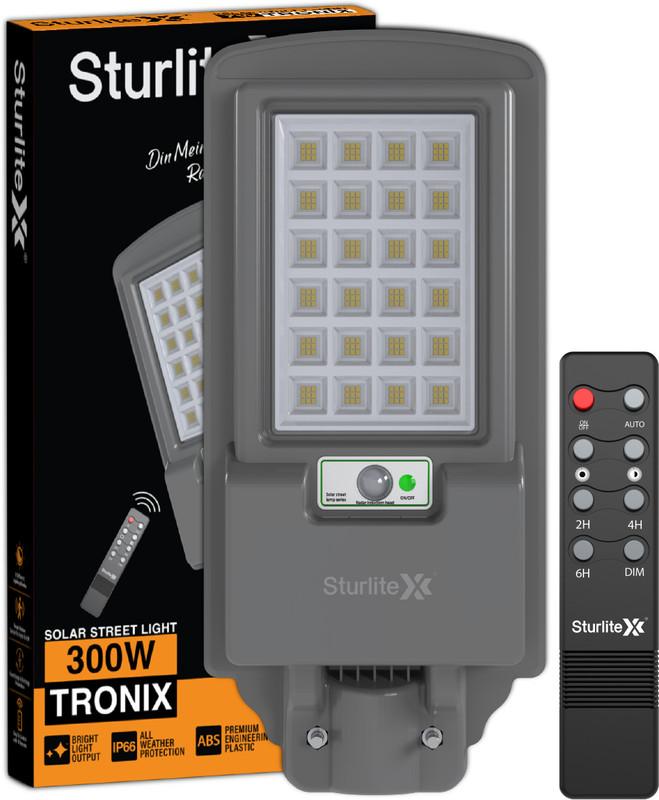 Sturlite Tronix 300W LED Solar Street Light - (Pack of 1) (L-G-0219-18W) Flood Light Outdoor Lamp(Grey)