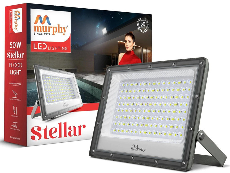 MURPHY Steller 50W Lens Model IP66 Rated Waterproof Pack of 1 Flood Light Outdoor Lamp(White)