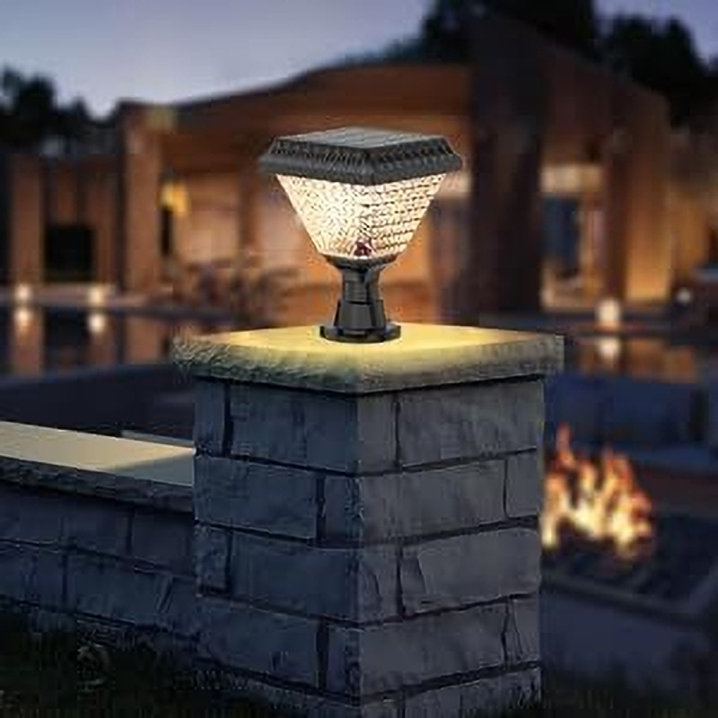 DENICRAAS Solar 12W LED for Pillar, Garden & Pathway | Waterproof | Multi-Color with Remote | Decoration Outdoor Lights Pack of 1 (Square shape) Gate Light Outdoor Lamp(Multicolor)