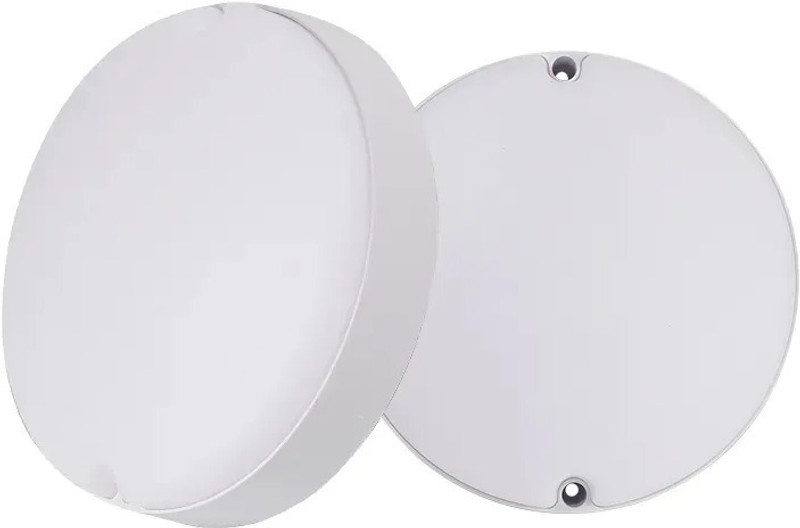 OLIPS LED Indoor/Outdoor Round Shape Waterproof Bulkhead Surface Light (12 WATT) Wall/Ceiling Light Weatherproof IP54 Shock Proof Slim Plastic Body, Cool White Light Color (PACK OF 2) Flood Light Outdoor Lamp(White)