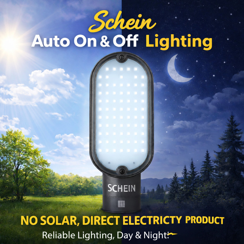 SCHEIN 28W LED Street Light with Photocell Sensor | Turns On at Dusk, Off at Dawn | Durable Polycarbonate Body | BIS & ISO Certified | IP66 Waterproof | Bright White Light for Outdoor Use | Pack of 1 Street Light Outdoor Lamp(Black)
