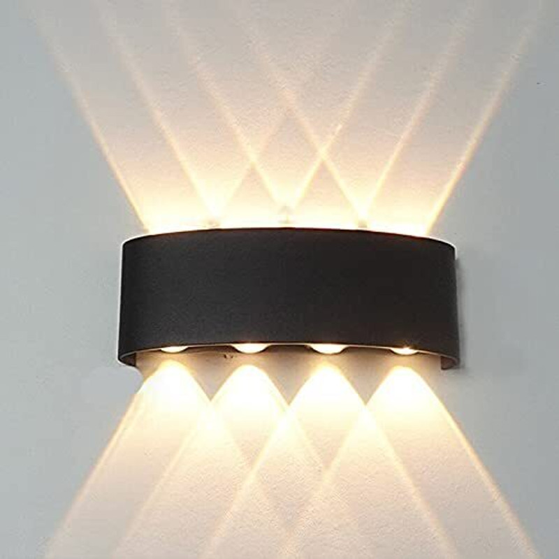 spark world 16W "U" Shape Waterproof IP65 Updown Wall Light with Metallic Body (Warm White) Post Light Outdoor Lamp(White)