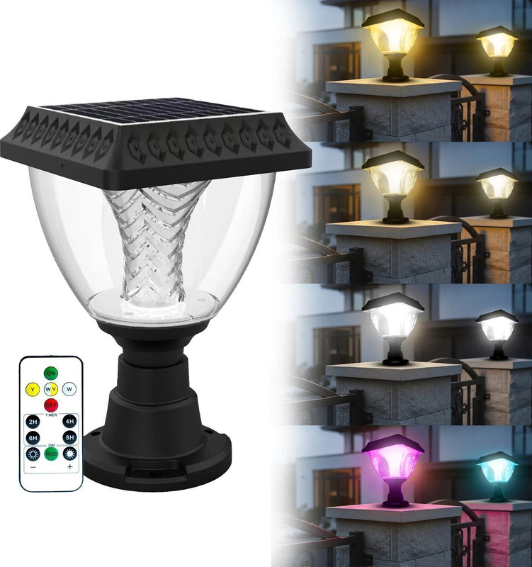 Homehop Solar Gate Lights Outdoor Waterproof Automatic Garden Decorative Pillar Lamp Gate Light Outdoor Lamp(Multicolor)