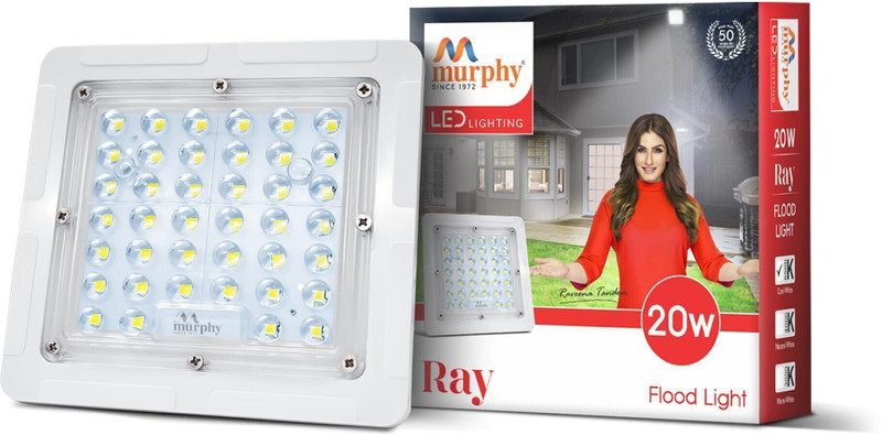 MURPHY 20W Ray LED Flood Light, Cool White, Pack of 1 Flood Light Outdoor Lamp(White)