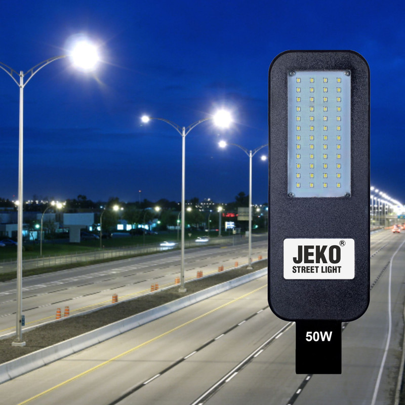 Jeko 50W Waterproof Outdoor LED Street Light - BIS Approved Corded Electric Street Lamp for Reliable Illumination Street Light Outdoor Lamp(Black)