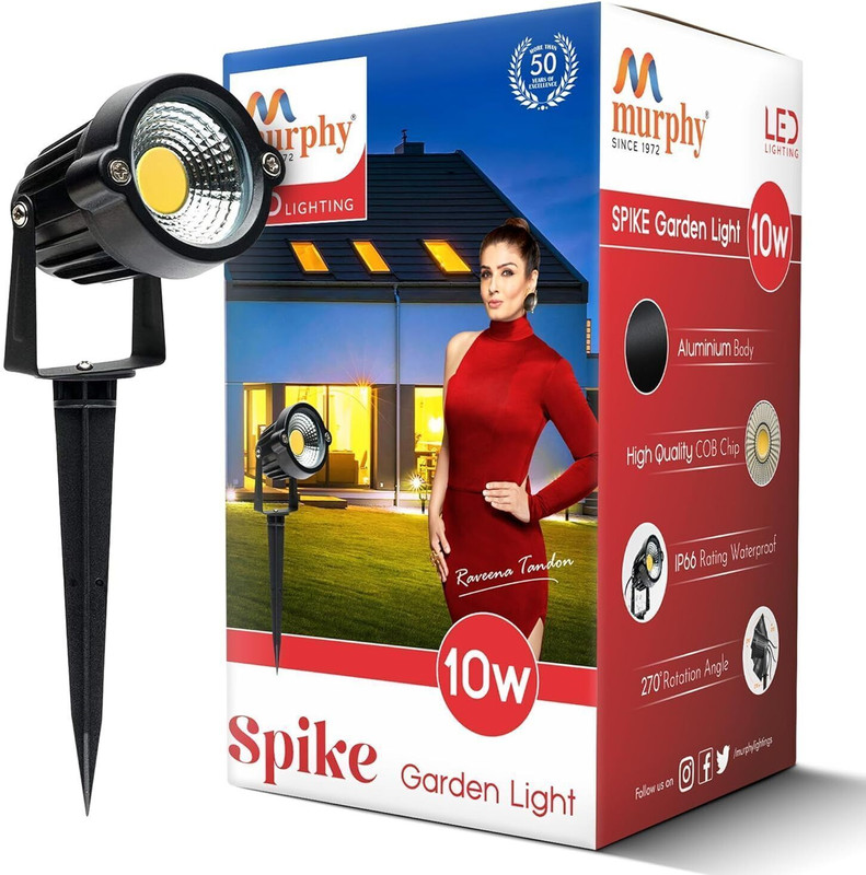 MURPHY LED 10W COB SPIKE Garden (Warm White, pack of 1) Gate Light Outdoor Lamp(Yellow)