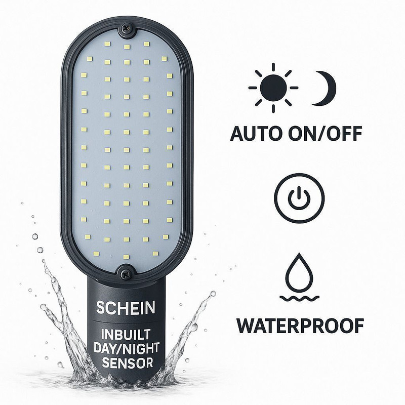 SCHEIN 24W LED Street Light with Automatic Day/Night Sensor | BIS Approved (R-97001929) | Energy-Efficient Outdoor Waterproof Lamp | Cool Day White 6500K | Pack of 1 | Ideal for Streets, Gardens, Pathways & Parking Areas Street Light Outdoor Lamp(Black)