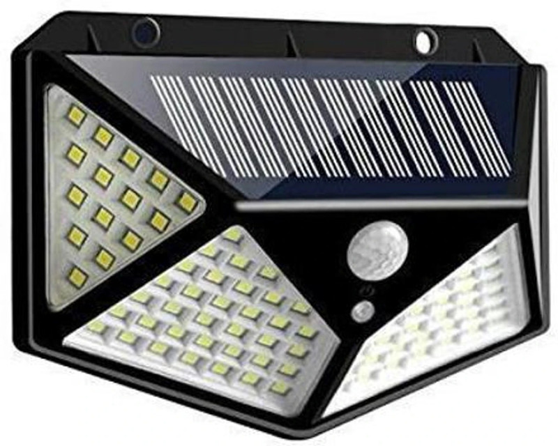 Jeko Solar Motion Sensor LED Wall Light with 3 Side Panels | Outdoor Waterproof Solar Lamp Gate Light Outdoor Lamp(Black, White)