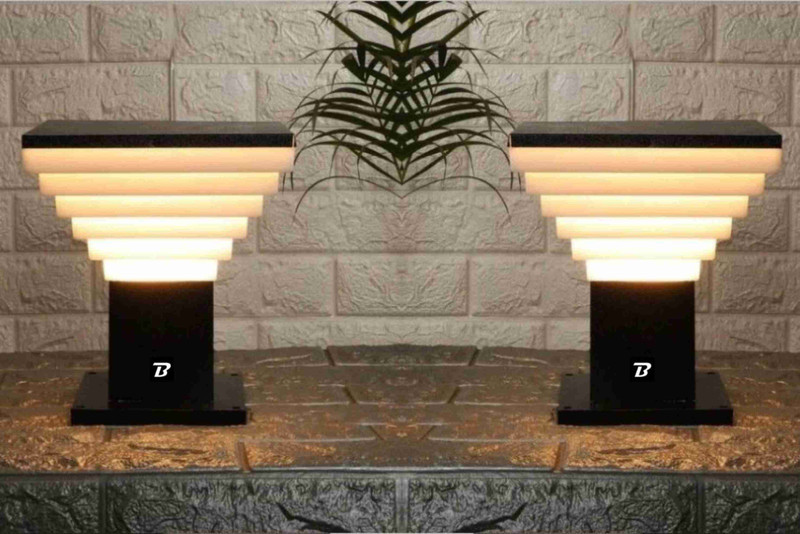 Bonzer India Fantum Metal and PVC Classy Gate Light Outdoor Light Pillar Light Garden Light Gate Light Outdoor Lamp(Black, White)