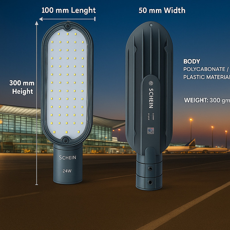 SCHEIN 24W Polycarbonate LED Street Light | Corded Electric | Pole light | Plug and Play | Manual Control | Bright White Light with Energy Saving Performance | Long Lasting, Rust-Proof Body | IP66 Waterproof | BIS & ISO Certified | Perfect for Outdoor Applications | Pack of 1 Street Light Outdoor La