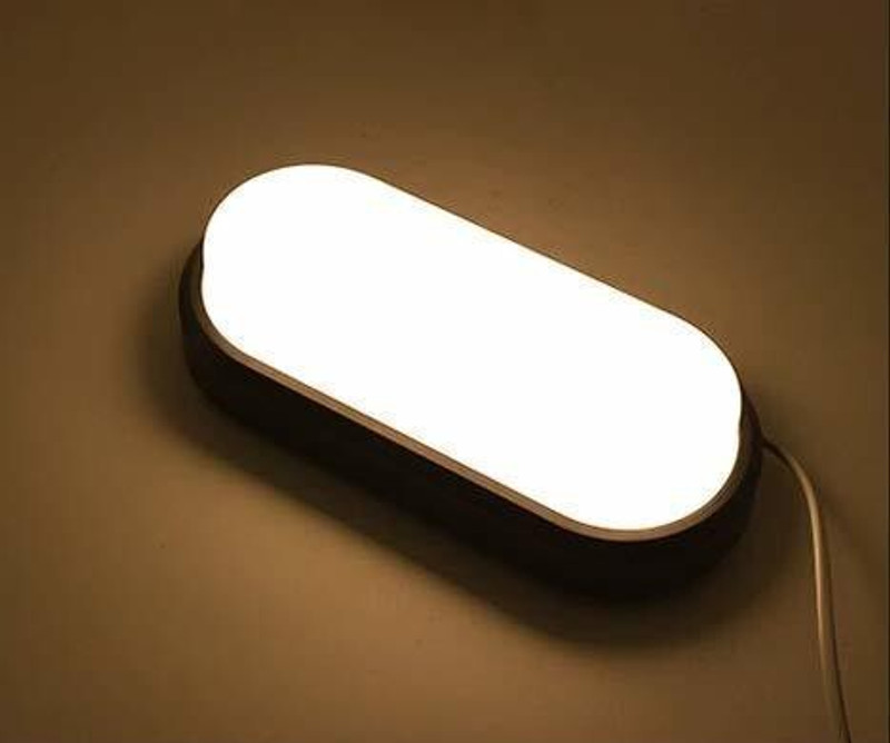 DECRETIVE 9 Watts LED Oval Shape Outdoor Bulkhead Waterproof IP54 Moisture proof Porch Light for Outdoor Garden Bathroom Light(Warm White) Gate Light Outdoor Lamp(White)