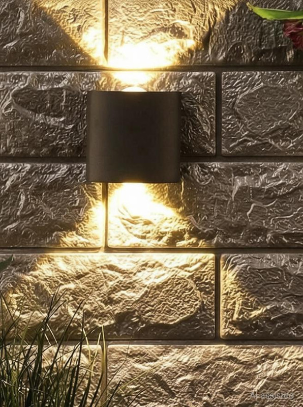 spark world ® 2 Watts LED Waterproof Metal Outdoor Wall Rectangle Up Down Wall Mounted Lamp Gate Light Outdoor Lamp(White)