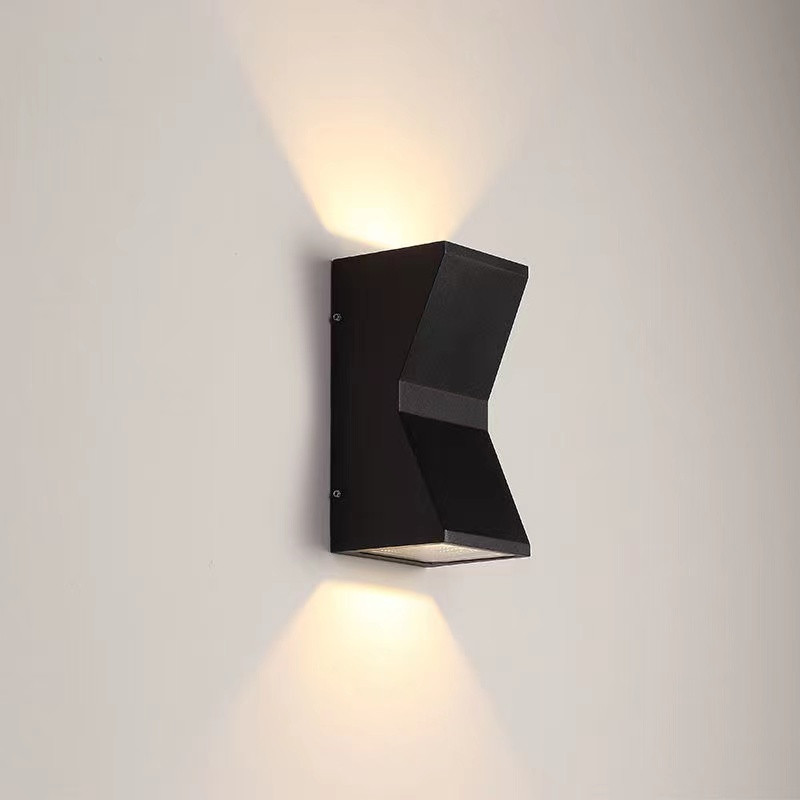 YOGABACA LED Outdoor Waterproof IP65 Exterior interior Wall Step Up Down Light Fixture Lamp Post Light Outdoor Lamp(Black)