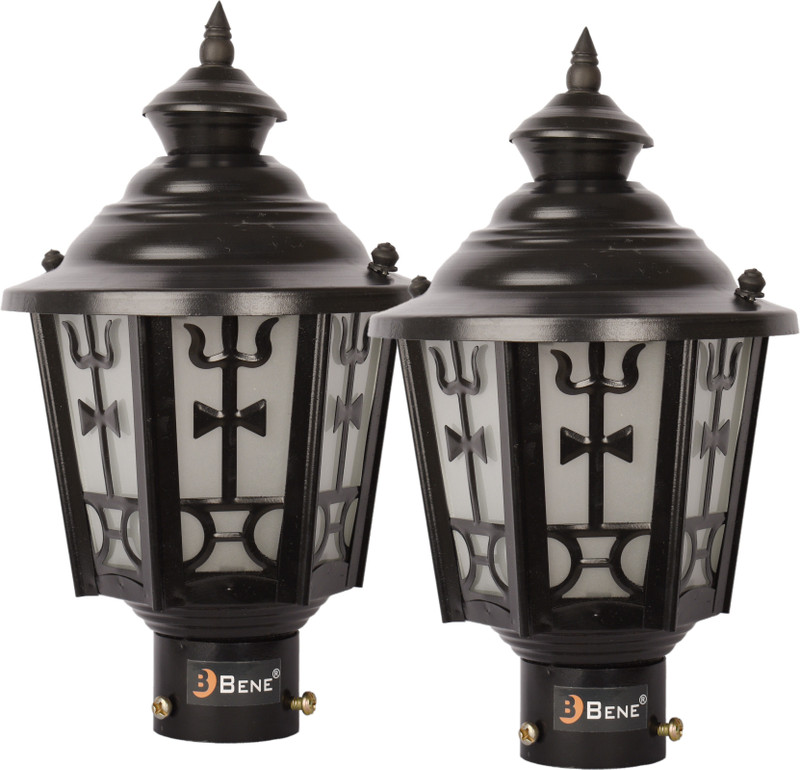 BENE Garden Light Ohio 18 cm (Black, Pack of 2 Pc) Gate Light Outdoor Lamp(Black)
