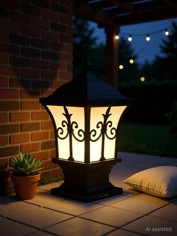 Delbay Outdoor Waterproof Gate Light | Modern Pillar Lamp for Home, Garden & Boundary Wall (With bulb)(Pack of 1) Gate Light Outdoor Lamp(Black)