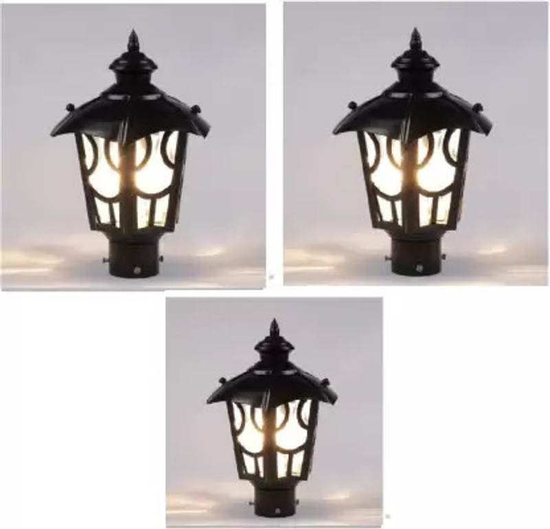 XOZTI UMBELLERA OUTDOOR LAMP WITHOUT BULB( PACK OF 3) Gate Light Outdoor Lamp(Black, White)