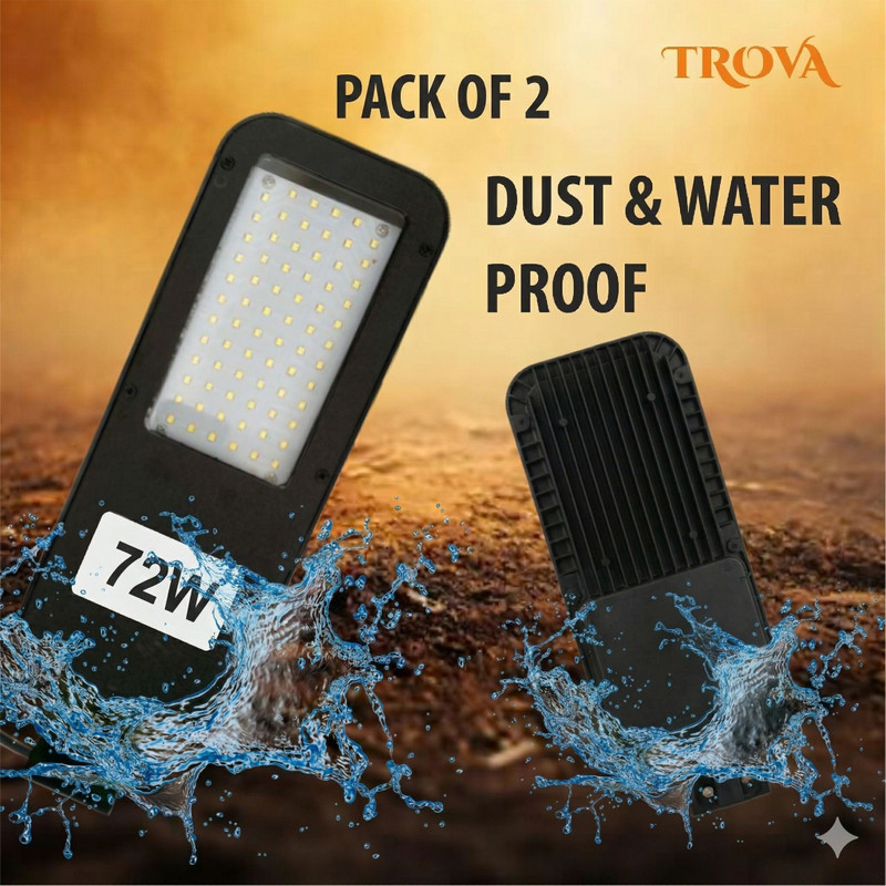 Trova 72 watt LED light Pack of 2 Street Light Outdoor Lamp(Black)