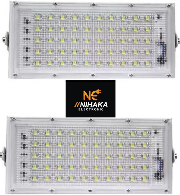 NIHAKA 50 Watt Brick LED light Flood Light Outdoor Lamp (Pack OF 2)X2 Flood Light Outdoor Lamp(White)