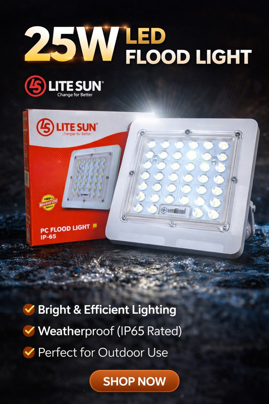 LiteSun Flood light 25W (PC) (White) Flood Light Outdoor Lamp(White)