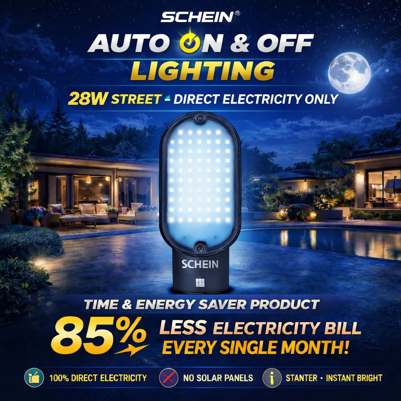 SCHEIN 28W White LED Street Light | Auto On/Off Day Night Sensor | Time Saving, Energy Efficient | BIS Certified, ISO Approved | IP66 Weatherproof Polycarbonate Body | Suitable for Roads, Residential Areas & Farms | Pack of 1 Street Light Outdoor Lamp(White)