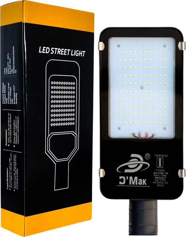 D'Mak 100 Watt Waterproof Led Street Light for Outdoor Purposes (White, Pack of 1) Flood Light Outdoor Lamp(White)