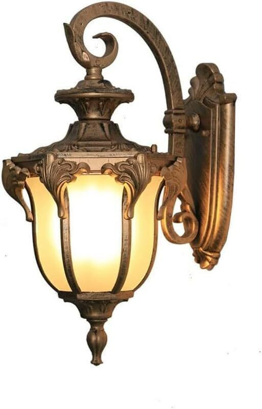 krishna decor B22 Holder Cast Aluminium Size 16 * 9 inches Antique Gold Finished Standard Traditional Wall Light Modern Pendant Lamp for Home, Café, Restaurant, Bar & Office Décor Gate Light Outdoor Lamp(Gold)