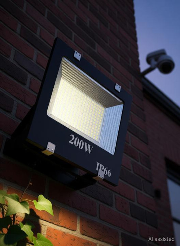 NIHAKA ELECTRONICS 200 W Ip66 Led Outdoor Flood Light Flood Light Outdoor Lamp(Black)