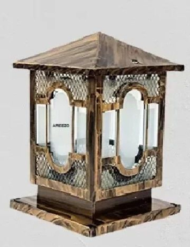 Delbay Antique Metal Gate Light Taj (Bulb Not Included ) Gate Light Outdoor Lamp(Gold)