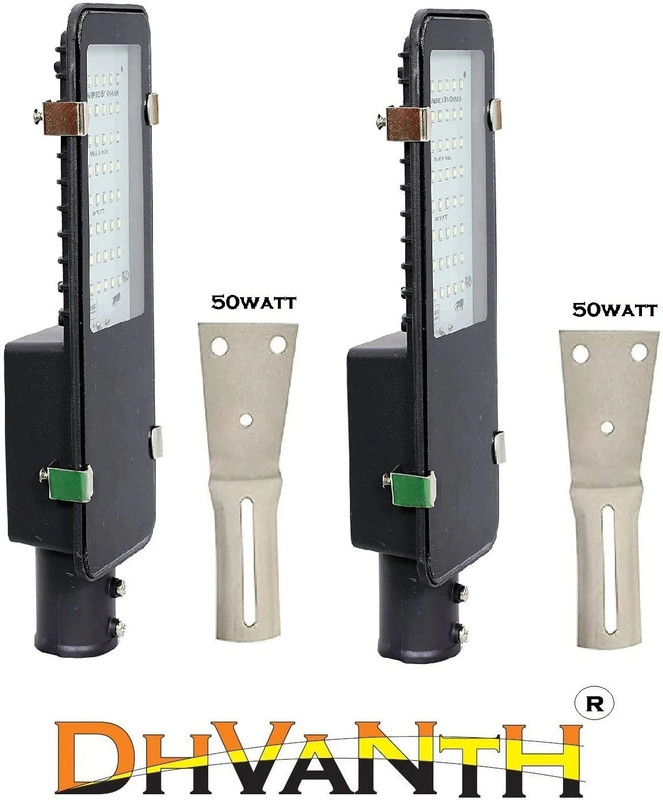 DHVANTH 50 Watts Street Light IP-65 BIS Approved Waterproof Outdoor, Cool White, Pack of 2 Flood Light Outdoor Lamp(Grey)