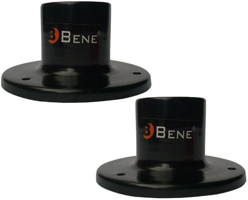 BENE Base Stand Round MS Black 11 cm, Pack of 2 Pc Gate Light Outdoor Lamp(Black)