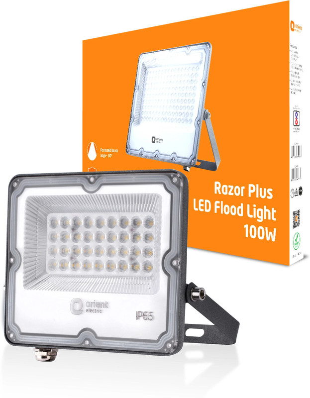 Orient Electric Razor Plus 100W with IP65 LED100WFL-65KIP65D Flood Light Outdoor Lamp(White)