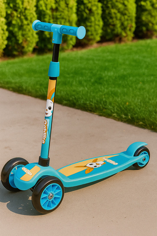 Owme Scooter for Kids 3 Wheeler Foldable Kick Scooter with Brake for Kids Scooter(White, Blue)