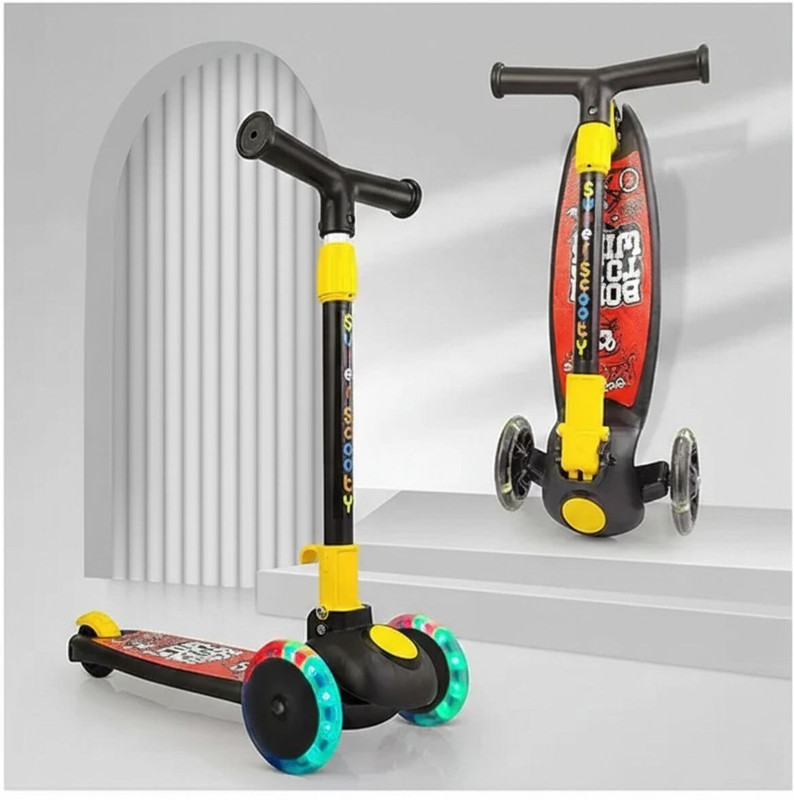 JoyRide Smart Kick Scooter three-wheel design | 3 Level Adjustable Height & LED lights(Green)
