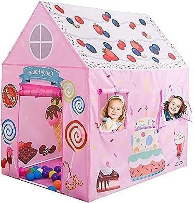 Eligent Enterprise Kids Portable Castle Playhouse|Medium (PNK City House)_PK44(Multicolor)
