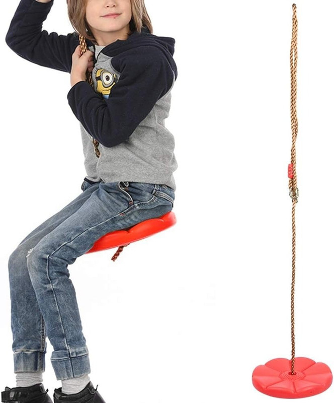 Charming treasures Monkey Round Disc Rope for Kids Playground Garden Outdoor Indoor(Red)