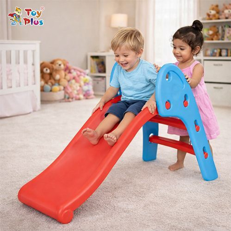Toy Plus Children Slide Toy with Smooth Surface & Anti-Slip Steps(Blue, Red)