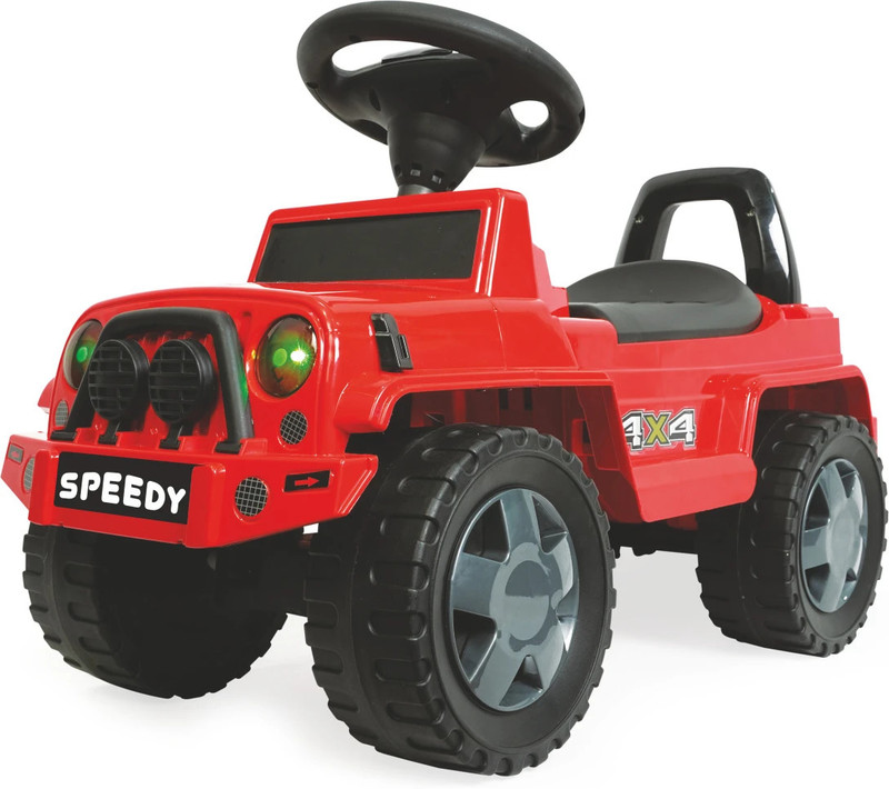 JoyRide Jeep Speedy RideOn for Kids with Music & Horn with Seat Storage Big Wheels(Red)