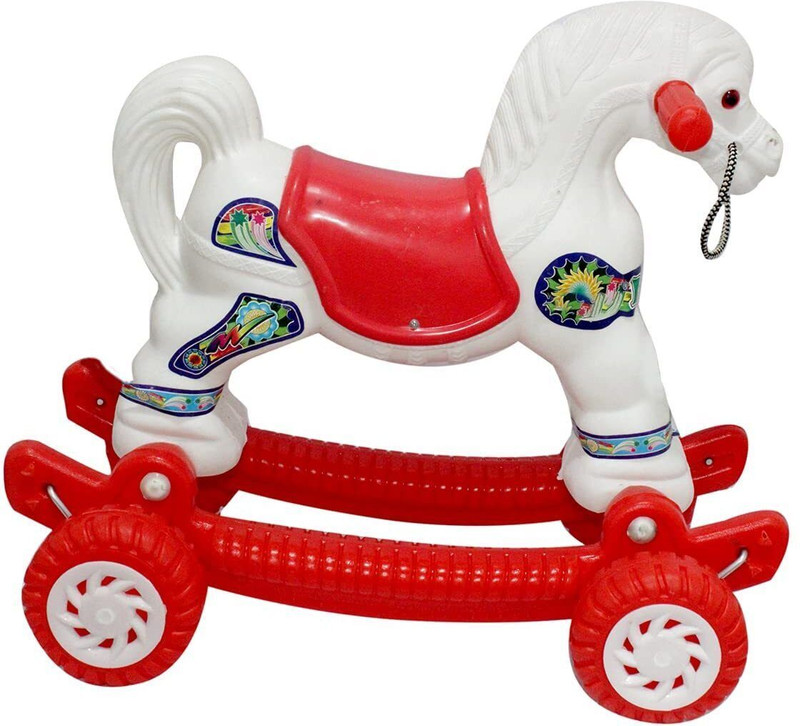 Fuddu Kids Horse Rider Rocker Toys 1-3yrs Birthday Gift Ride on Toy- SkyBlue and White(Blue)