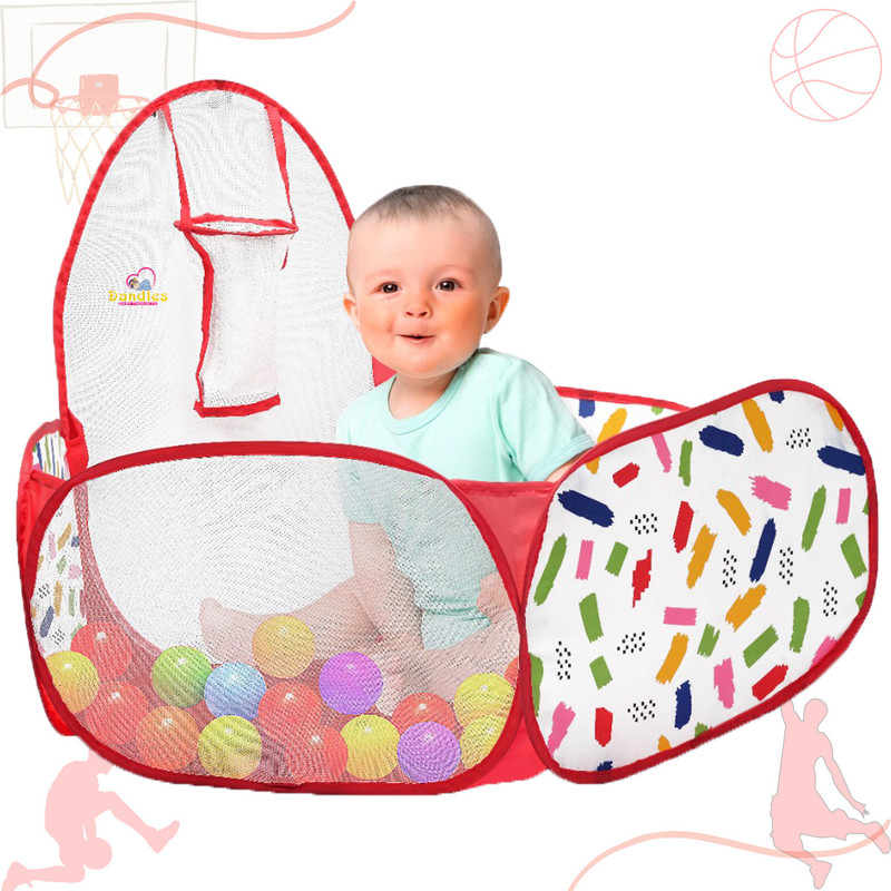 DANDLES Basket Ball Pool with 40 Color-Full Balls Kids Play Tent House for 6M+ Kids(Multicolor)