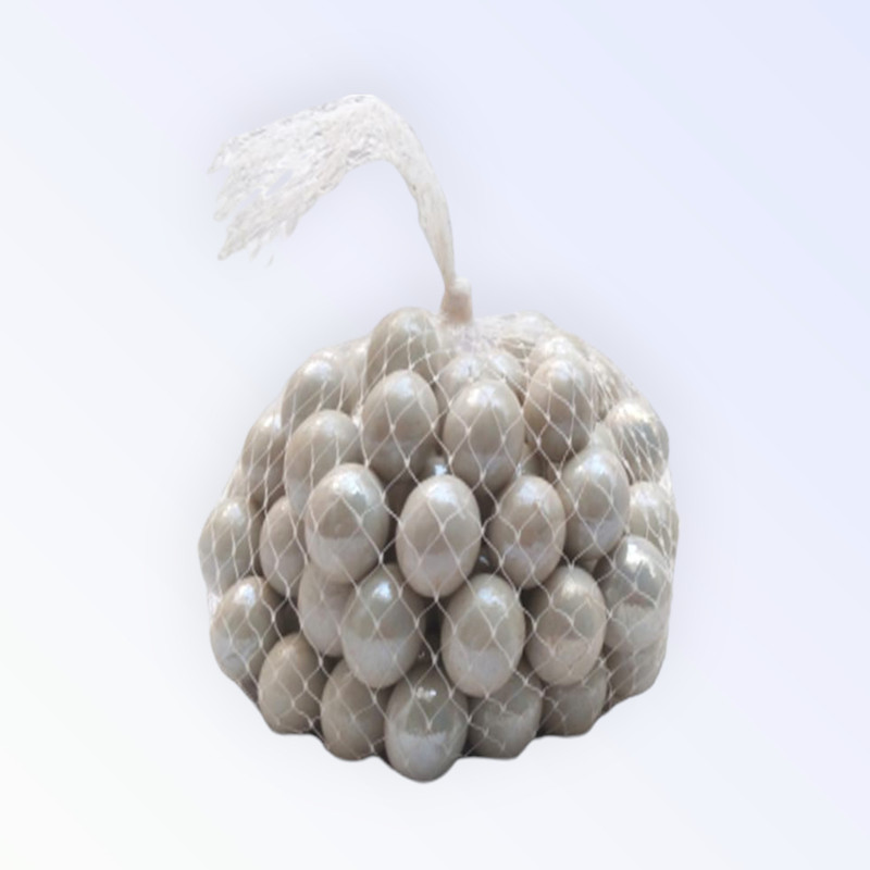 Jiyansh Traders 90_Pcs White Colour Kanche Glass Marble Ball Glass Pabbles Ball_48(White)