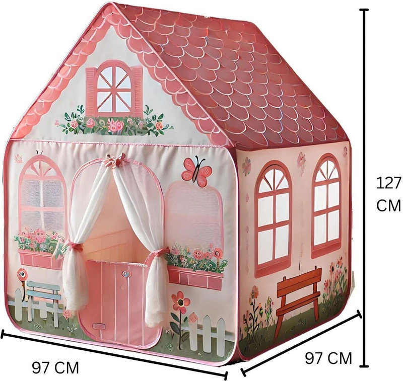 Shopnow Indoor and Outdoor Kids Play Hut_PK51(Multicolor, Pink)
