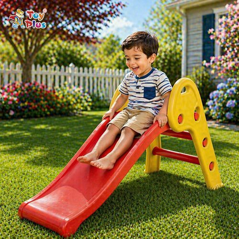 Toy Plus Toddler Slide Toy with Ladder & Durable Plastic Build(Yellow, Red)