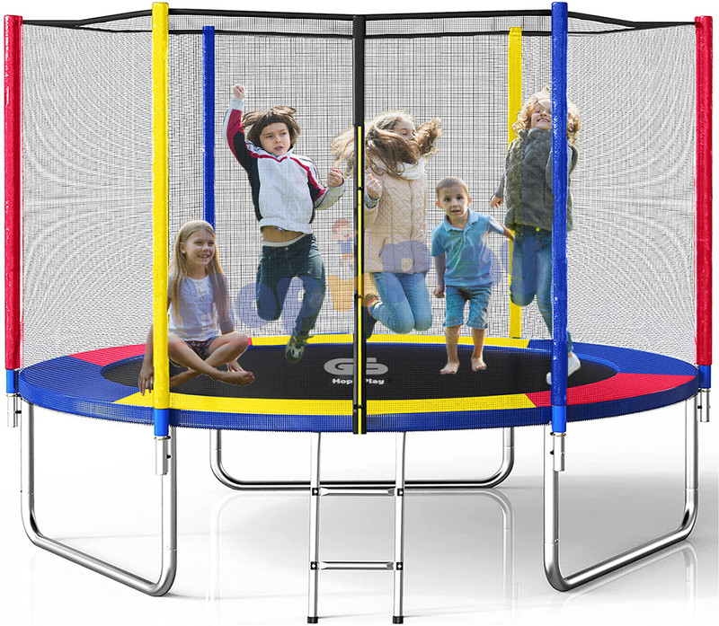 HOP N PLAY 10 Feet Heavy Duty Jumping Jhula Trampoline for Kids(Multicolor)
