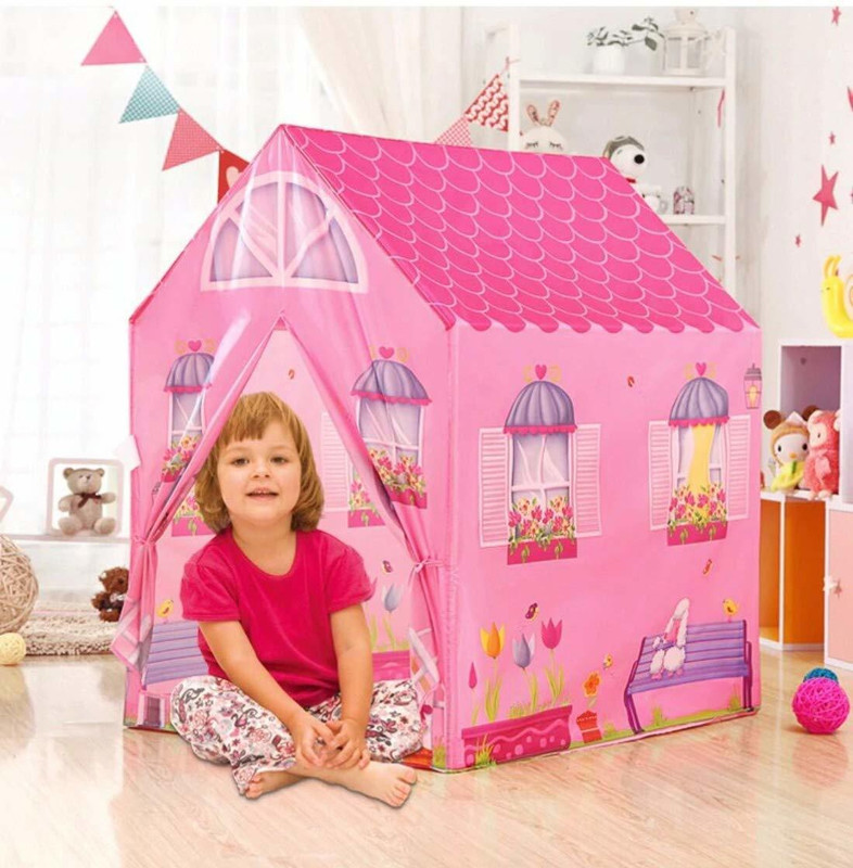 MSM ZONE Doll Play Tent Playhouse | Kid Play Tent Children Playhouse Indoor Outdoor Toy Play House for Boy Girl 2 3 4 5 Years Old Perfect for Birthday Gift, Christmas (Pink)(Pink)