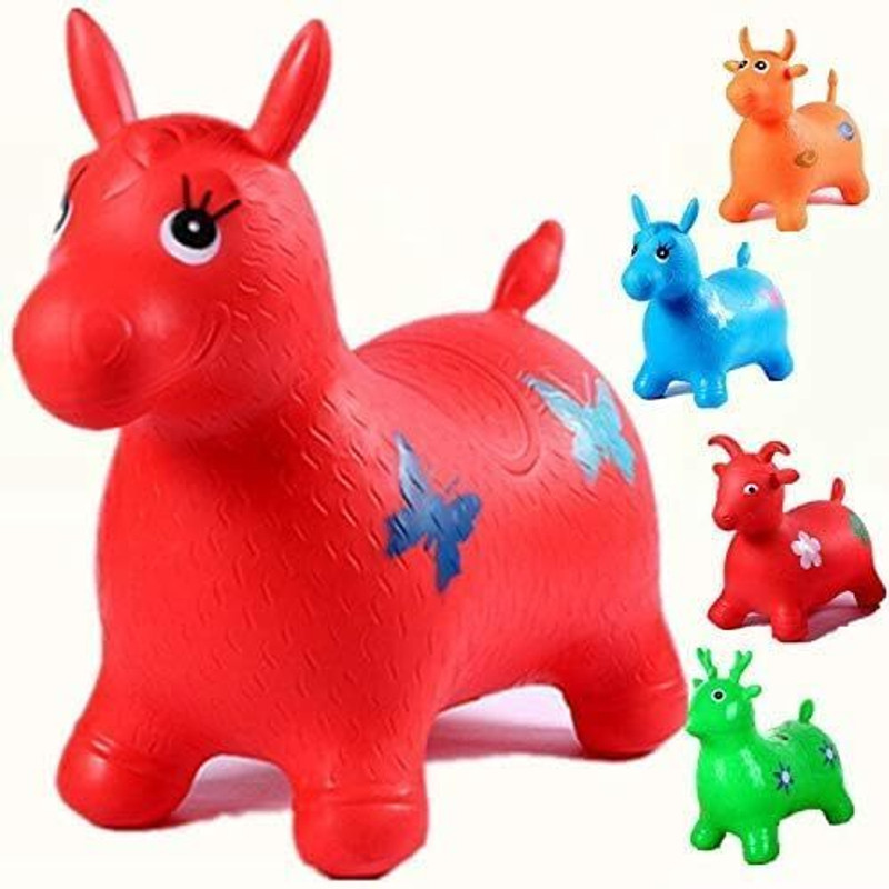 DIGIDEAL Jumping and Riding Horse WITH AIR PUMP(Multicolor)