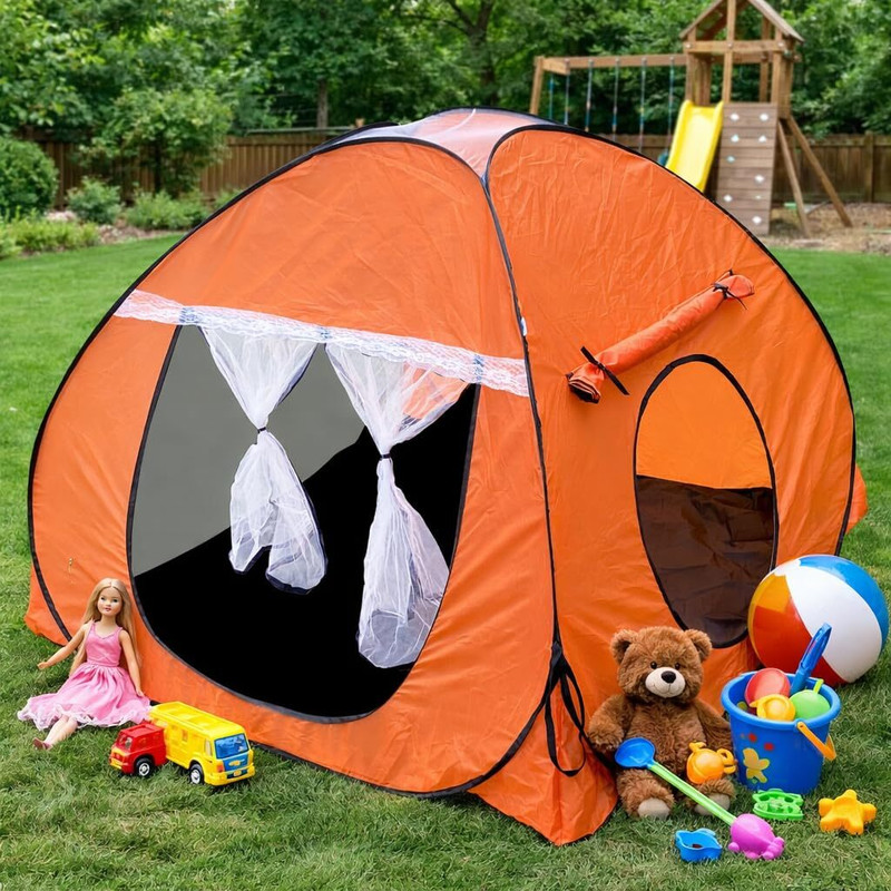 SILVER SHINE Foldable delightful patterns Popup Kids Play Tent House for Multi Purpose(Blue)